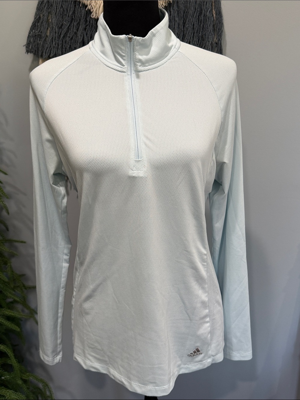 Adidas Golf Quarter Zip Pullover M Lightweight Athletic Top Pink Medium